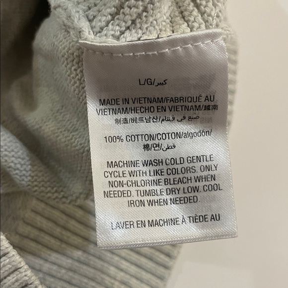 Mens Light Gray textured Hooded Sweater size L New - Picture 3 of 3